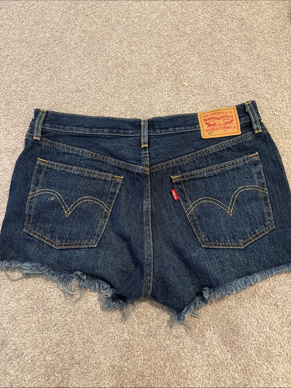 Levi's Dark Indigo Denim Cutoff Shorts